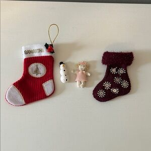 American Girl Doll Red and Burgundy Doll Stockings with toys